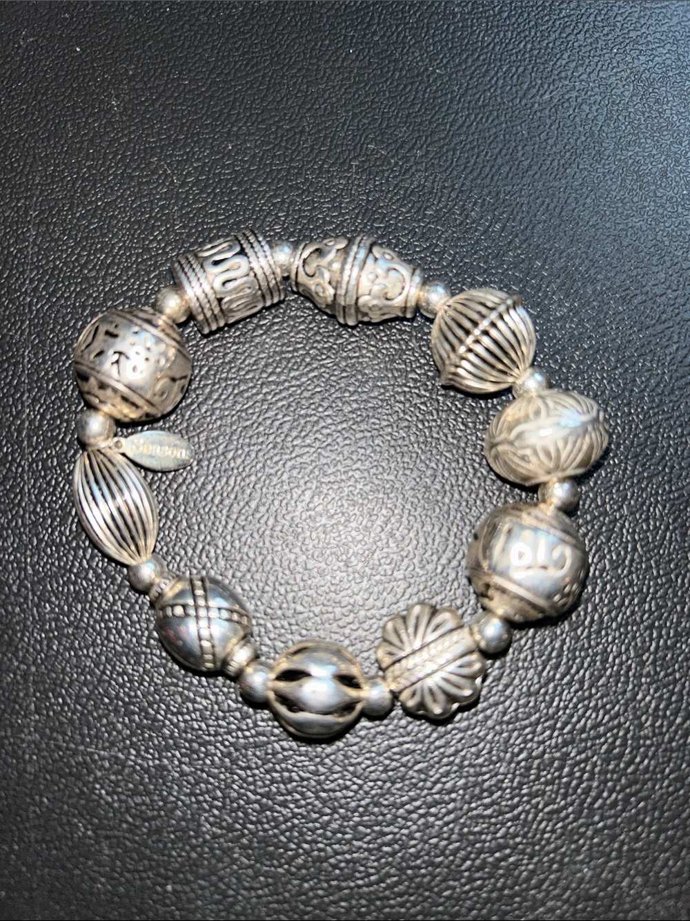 Beaded Stretch Bracelet - Silver